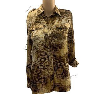 JONES NEW YORK. Size Small. Long Sleeve. Button Up. Silky Blouse. B95.